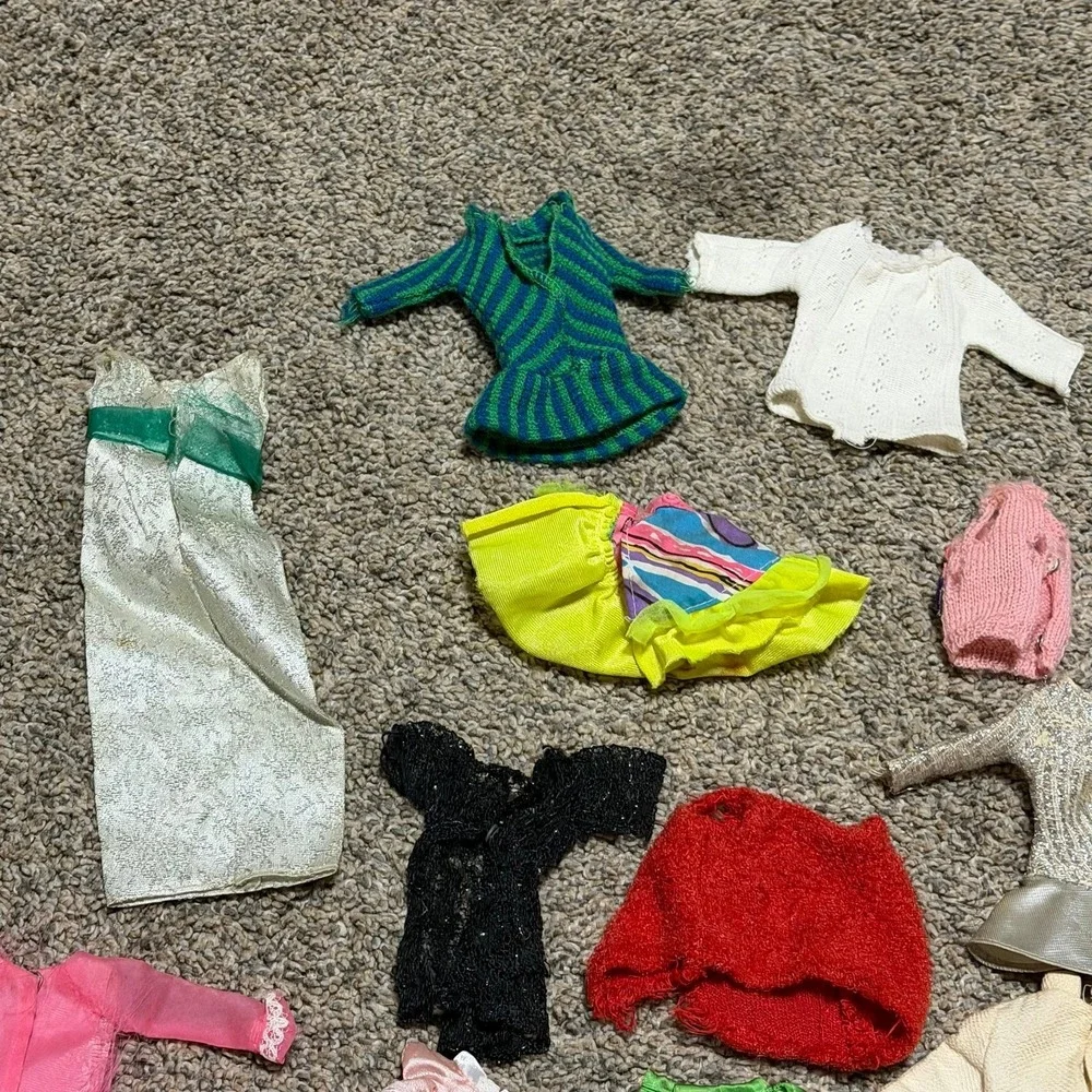Vintage Barbie Mattel Doll Clothes Lot Dresses Tops Skirts Accessories Mixed TLC